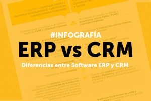 Infografía ERP vs CRM. Diferencias entre software ERP y CRM