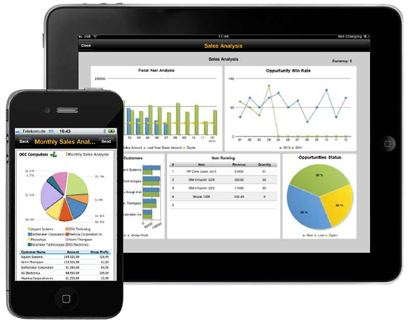 Aplicación móvil del CRM de SAP Business One
