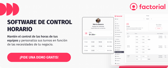 Software de control horario de los trabajadores Factorial Inforges 