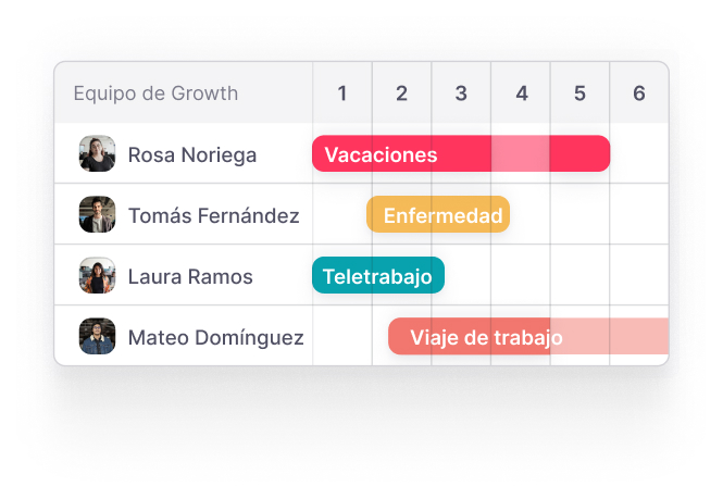 Calendario de equipo Factorial
