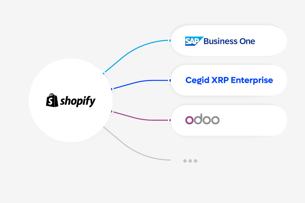 Integración ERP en Shopify: sincroniza tu eCommerce y gana control 4 ¿Qué ERP puedes conectar con Shopify?