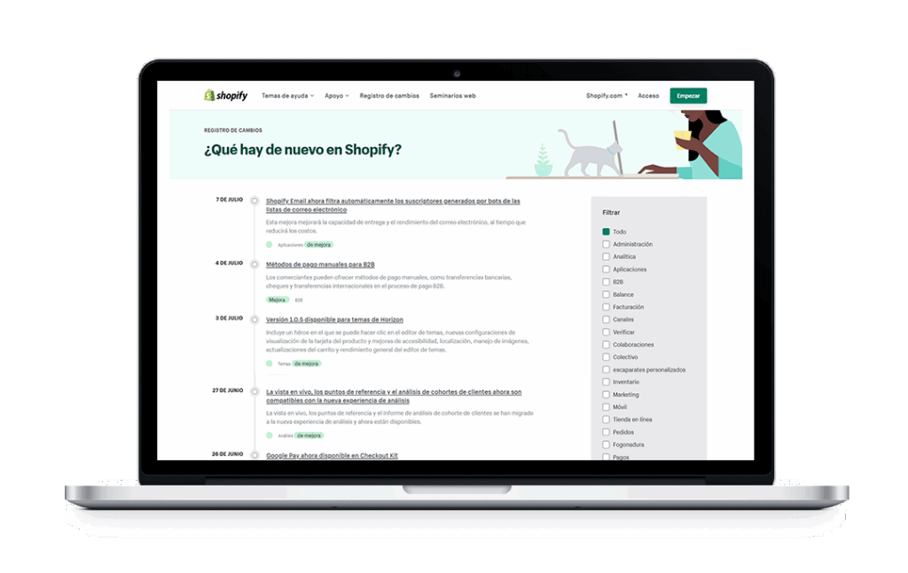 Shopify B2B: soluciones ecommerce para empresas con Inforges 6 Shopify ofrece actualizaciones constantes para estar siempre a la vanguardia