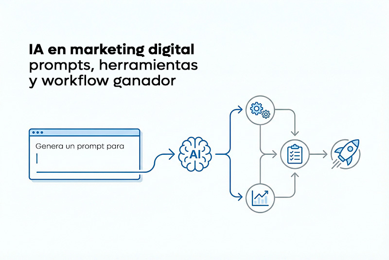 IA en marketing digital: prompts, herramientas y workflow ganador